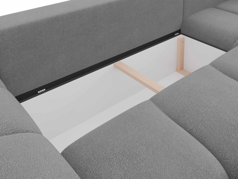 Ostra 4-sits Bäddsoffa divan höger med förvaring - Grå - Möbler - Soffa - Bäddsoffa