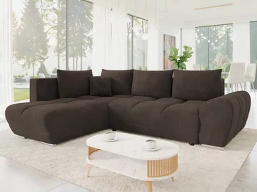 Ostra 4-sits Bäddsoffa divan med vänster förvaring - Brun - Möbler - Soffa - Bäddsoffa