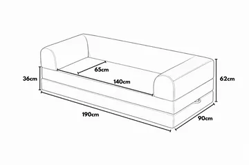 Pento 3-sits Bäddsoffa - Antracit - Möbler - Soffa - Bäddsoffa
