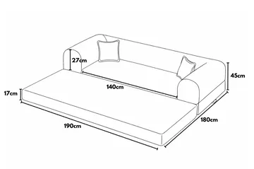 Pento 3-sits Bäddsoffa - Antracit - Möbler - Soffa - Bäddsoffa