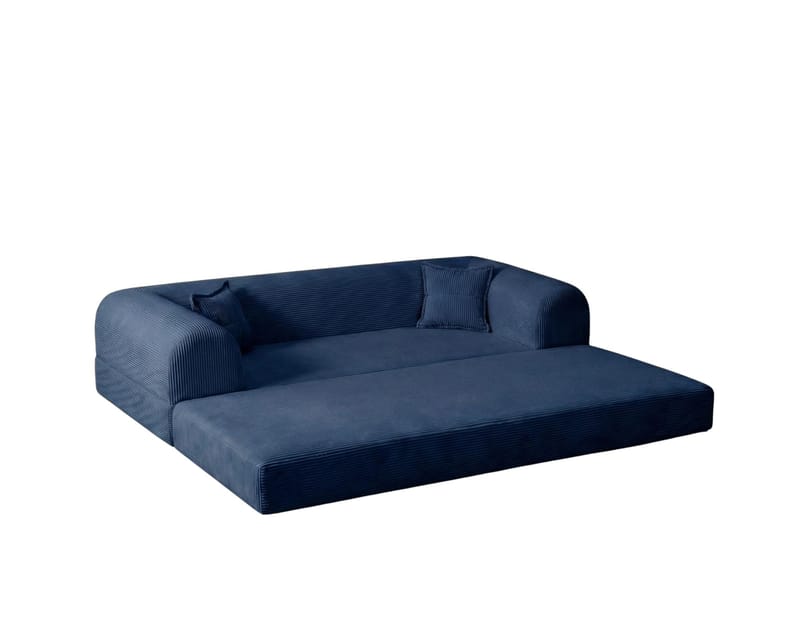 Pento 3-sits Bäddsoffa i Plysch - Marinblå - Möbler - Soffa - Bäddsoffa