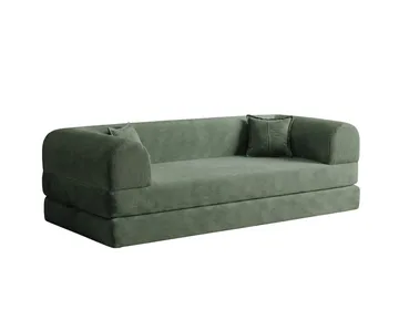 Pento 3-sits Bäddsoffa i Plysch - Grön - Möbler - Soffa - Bäddsoffa