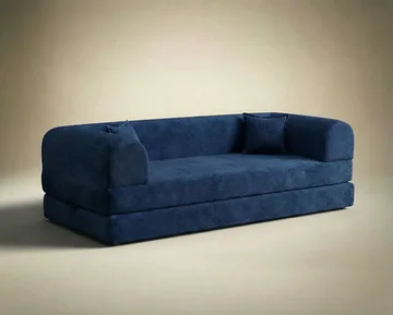 Pento 3-sits Bäddsoffa i Plysch - Marinblå - Möbler - Soffa - Bäddsoffa