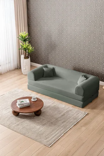 Pento 3-sits Bäddsoffa i Plysch - Grön - Möbler - Soffa - Bäddsoffa