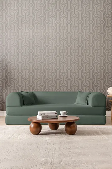 Pento 3-sits Bäddsoffa i Plysch - Grön - Möbler - Soffa - Bäddsoffa