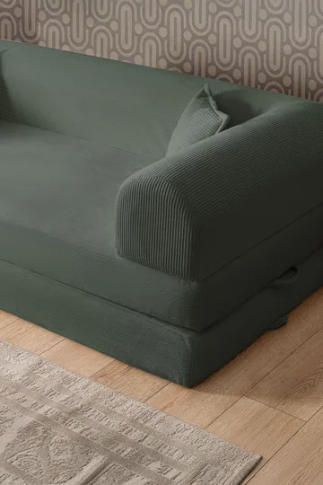 Pento 3-sits Bäddsoffa i Plysch - Grön - Möbler - Soffa - Bäddsoffa
