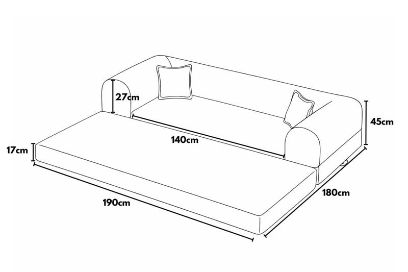 Pento 3-sits Bäddsoffa - Möbler - Soffa - Bäddsoffa