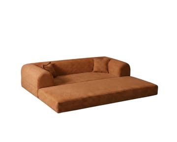 Pento 3-sits Ribbad Bäddsoffa i Tyg - Cognac - Möbler - Soffa - Bäddsoffa