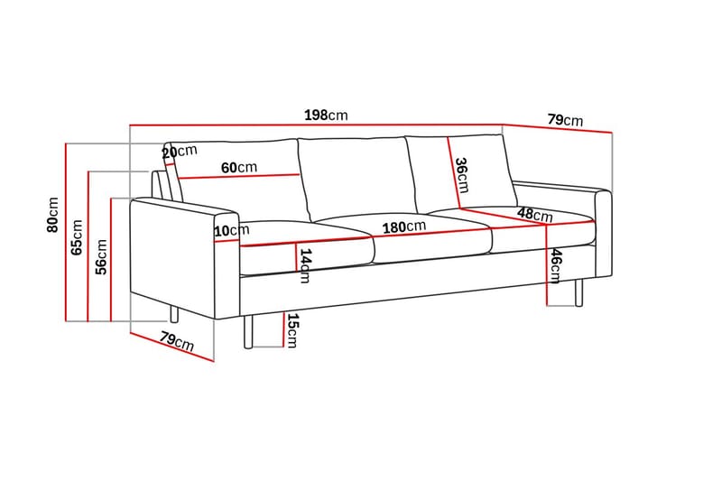 Peppe 3-sits Manchestersoffa - Greige - Möbler - Soffa - 3 sits soffa