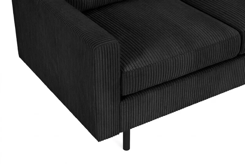 Peppe 3-sits Manchestersoffa - Svart - Möbler - Soffa - 3 sits soffa