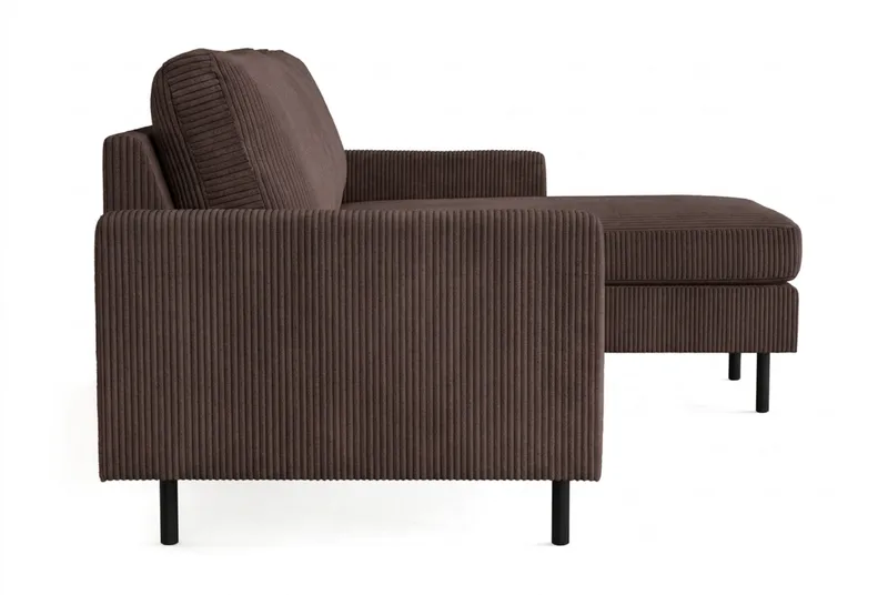 Peppe 3-sits Vändbar L-formad Divansoffa i Manchester - Mörkbrun - Möbler - Soffa - Divansoffor & schäslongsoffa