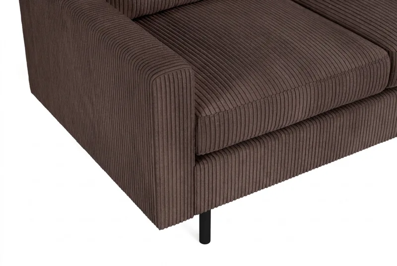 Peppe 3-sits Vändbar L-formad Divansoffa i Manchester - Mörkbrun - Möbler - Soffa - Divansoffor & schäslongsoffa