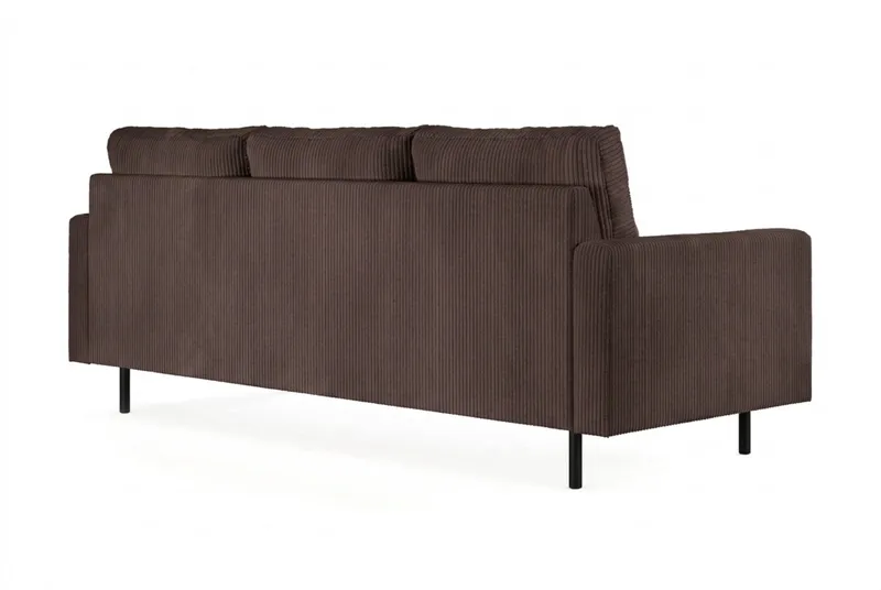 Peppe 3-sits Vändbar L-formad Divansoffa i Manchester - Mörkbrun - Möbler - Soffa - Divansoffor & schäslongsoffa