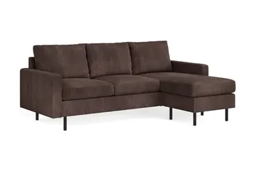 Peppe 3-sits Vändbar L-formad Divansoffa i Manchester - Mörkbrun - Möbler - Soffa - Divansoffor & schäslongsoffa