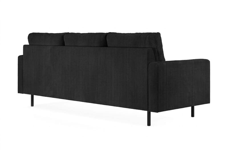 Peppe 3-sits Vändbar L-formad Divansoffa i Manchester - Svart - Möbler - Soffa - Divansoffor & schäslongsoffa
