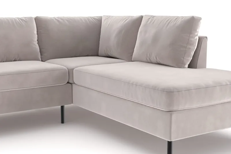 Peppe 4-sits Högervänd L-formad Schäslongsoffa i Manchester - Beige - Möbler - Soffa - Divansoffor & schäslongsoffa