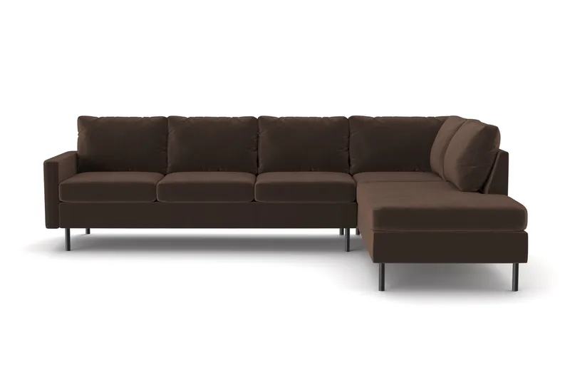 Peppe 4-sits Högervänd L-formad Schäslongsoffa i Manchester - Brun - Möbler - Soffa - Divansoffor & schäslongsoffa