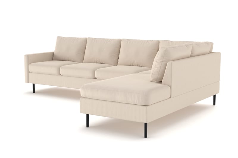 Peppe 4-sits Högervänd L-formad Schäslongsoffa i Manchester - Greige - Möbler - Soffa - Divansoffor & schäslongsoffa