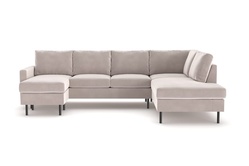 Peppe 4-sits Högervänd U-formad Soffa med Divan och Schäslong i Manchester, Beige