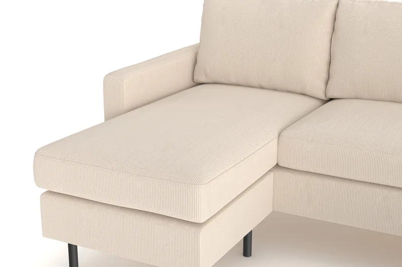 Peppe 4-sits Högervänd U-formad Soffa med Divan och Schäslong i Manchester - Greige - Möbler - Soffa - U-soffa