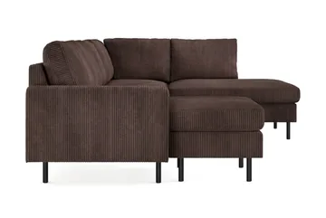 Peppe 4-sits Högervänd U-formad Soffa med Divan och Schäslong i Manchester - Mörkbrun - Möbler - Soffa - U-soffa