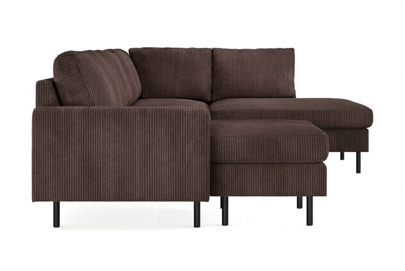 Peppe 4-sits Högervänd U-formad Soffa med Divan och Schäslong i Manchester - Mörkbrun - Möbler - Soffa - U-soffa