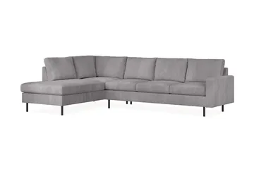 Peppe 4-sits Vänstervänd L-formad Schäslongsoffa i Manchester - Mörkgrå - Möbler - Soffa - Divansoffor & schäslongsoffa - 4 sits soffa med divan
