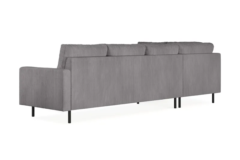 Peppe 4-sits Vänstervänd L-formad Schäslongsoffa i Manchester - Mörkgrå - Möbler - Soffa - Divansoffor & schäslongsoffa - 4 sits soffa med divan