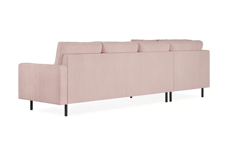 Peppe 4-sits Vänstervänd L-formad Schäslongsoffa i Manchester - Rosa - Möbler - Soffa - Divansoffor & schäslongsoffa - 4 sits soffa med divan