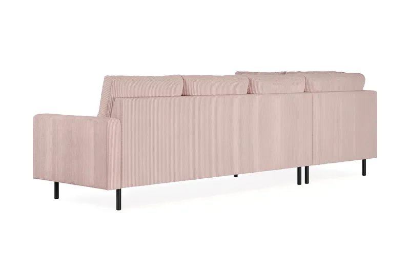 Peppe 4-sits Vänstervänd L-formad Schäslongsoffa i Manchester - Rosa - Möbler - Soffa - Divansoffor & schäslongsoffa - 4 sits soffa med divan