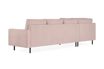 Peppe 4-sits Vänstervänd L-formad Schäslongsoffa i Manchester - Rosa - Möbler - Soffa - Divansoffor & schäslongsoffa - 4 sits soffa med divan