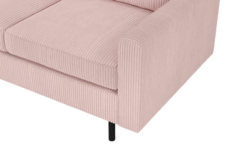 Peppe 4-sits Vänstervänd L-formad Schäslongsoffa i Manchester - Rosa - Möbler - Soffa - Divansoffor & schäslongsoffa - 4 sits soffa med divan