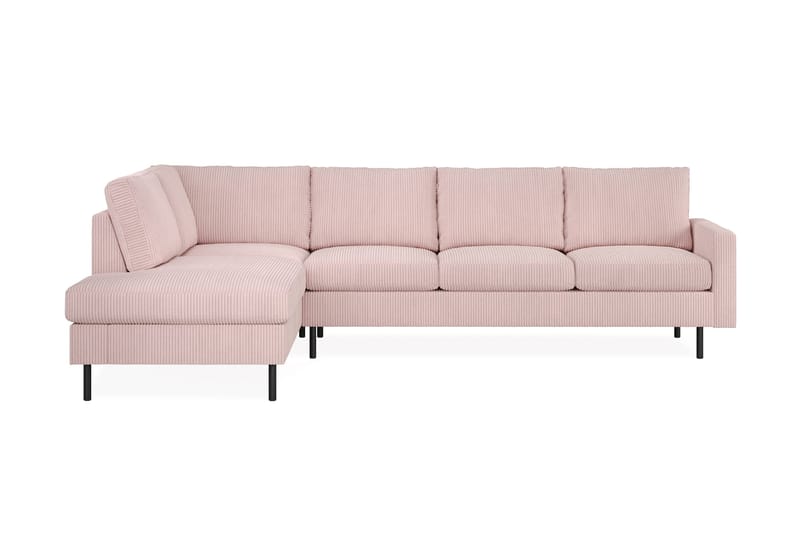 Peppe 4-sits Vänstervänd L-formad Schäslongsoffa i Manchester - Rosa - Möbler - Soffa - Divansoffor & schäslongsoffa - 4 sits soffa med divan