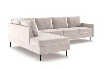 Peppe 4-sits Vänstervänd L-formad Schäslongsoffa i Manchester - Beige - Möbler - Soffa - Divansoffor & schäslongsoffa