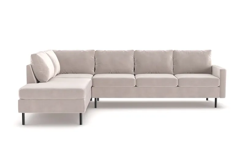 Peppe 4-sits Vänstervänd L-formad Schäslongsoffa i Manchester - Beige - Möbler - Soffa - Divansoffor & schäslongsoffa