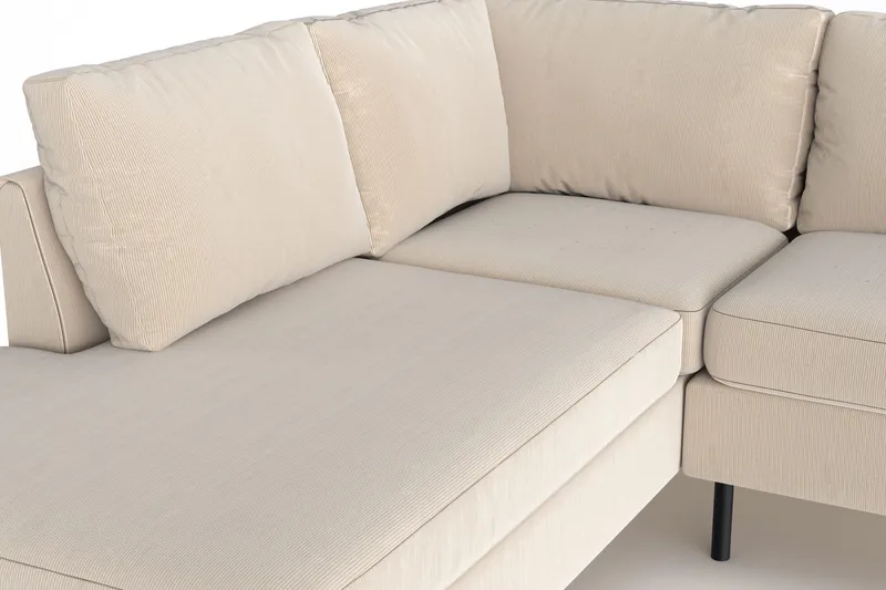 Peppe 4-sits Vänstervänd L-formad Schäslongsoffa i Manchester - Greige - Möbler - Soffa - Divansoffor & schäslongsoffa