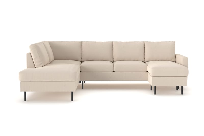 Peppe 4-sits Vänstervänd U-formad Soffa med Divan och Schäslong i Manchester - Greige - Möbler - Soffa - U-soffa