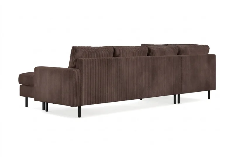 Peppe 4-sits Vänstervänd U-formad Soffa med Divan och Schäslong i Manchester - Mörkbrun - Möbler - Soffa - U-soffa