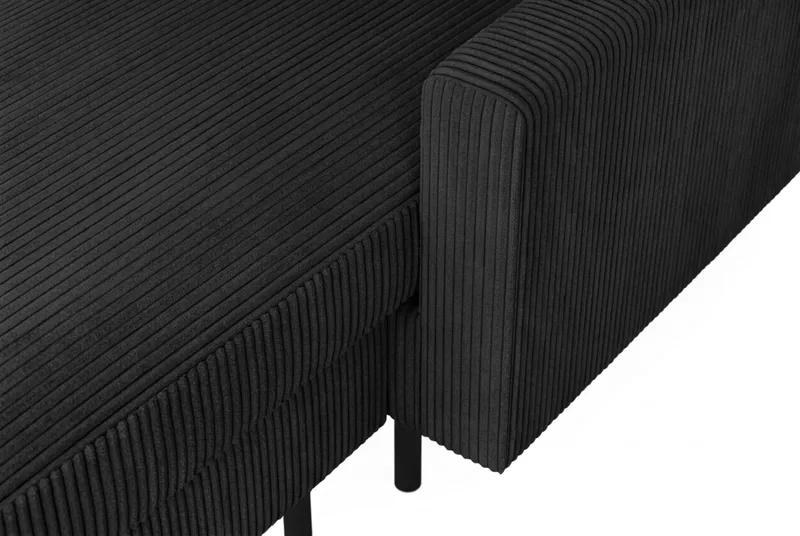 Peppe 4-sits Vänstervänd U-formad Soffa med Divan och Schäslong i Manchester - Svart - Möbler - Soffa - U-soffa