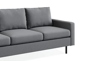 Peppe Soffgrupp 3-sits Soffa + Fåtölj + Fotpall i Tyg - Ljusgrå - Möbler - Soffa - Soffgrupp