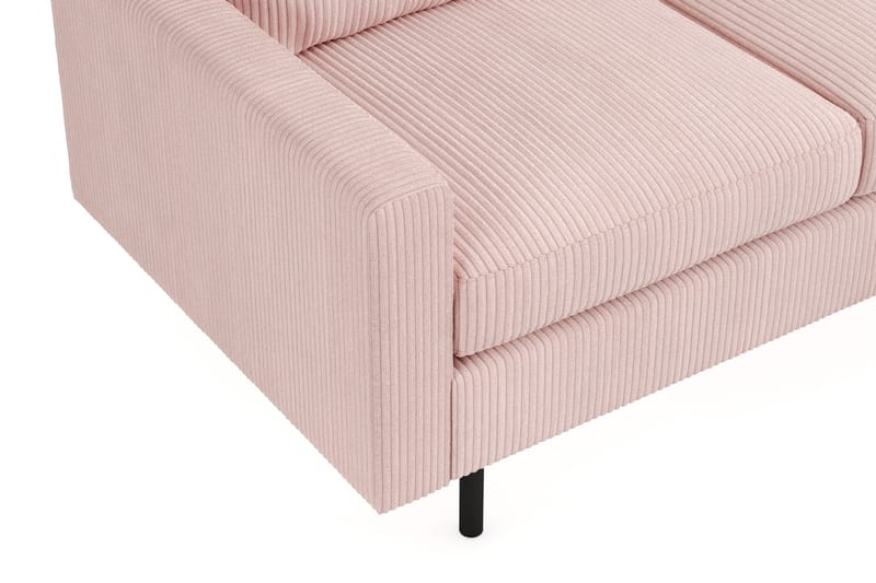 Peppe Soffgrupp 3-sits Vändbar L-formad Divansoffa + Fåtölj + Fotpall i Manchester - Rosa - Möbler - Soffa - Soffgrupp