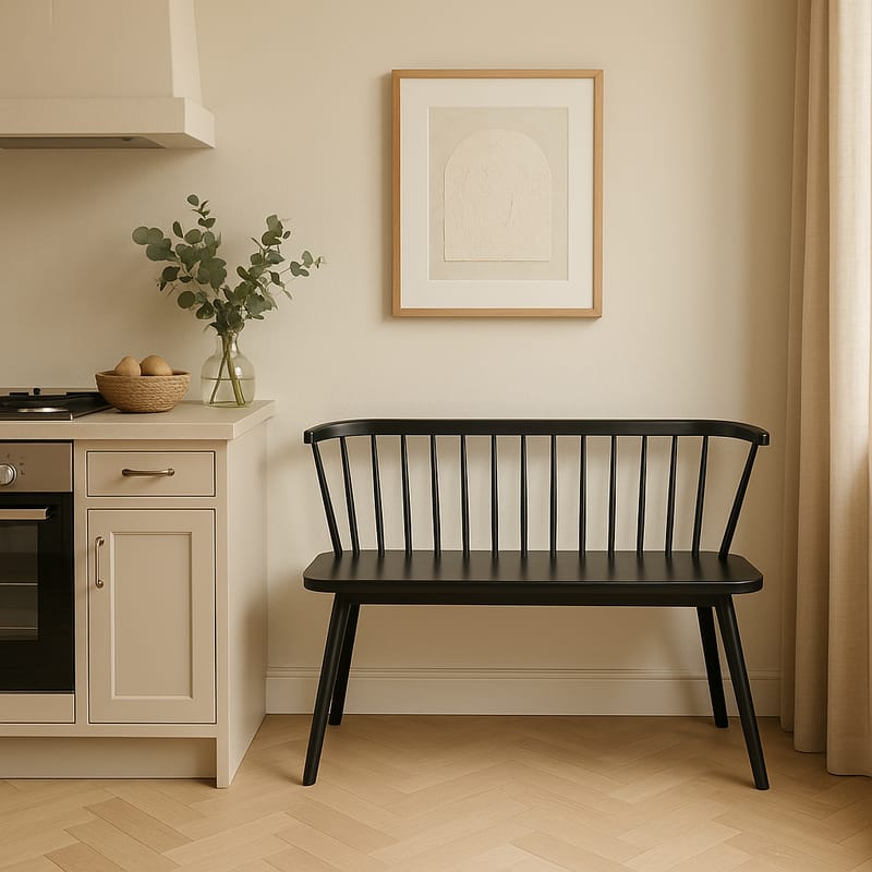 Pinnsoffa svart Bobby - Svart - Möbler - Soffa - Kökssoffa & pinnsoffa