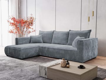 Puente 4-sits Soffa med divan - grå - Möbler - Soffa - Divansoffor & schäslongsoffa
