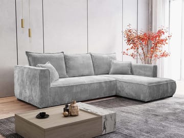 Puente 4-sits Soffa med divan - ljusgrå - Möbler - Soffa - Divansoffor & schäslongsoffa
