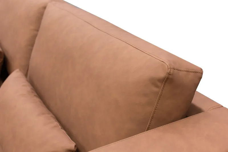 Ranger divanoffa brun PU - 322 cm lång - Cognac - Möbler - Soffa - U-soffa