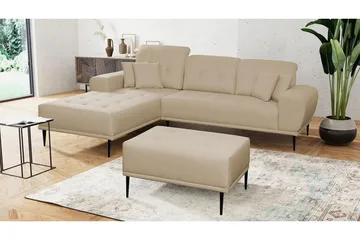 Rapale Soffgrupp Vänster med Fotpall - Beige - Möbler - Soffa - Divansoffor & schäslongsoffa