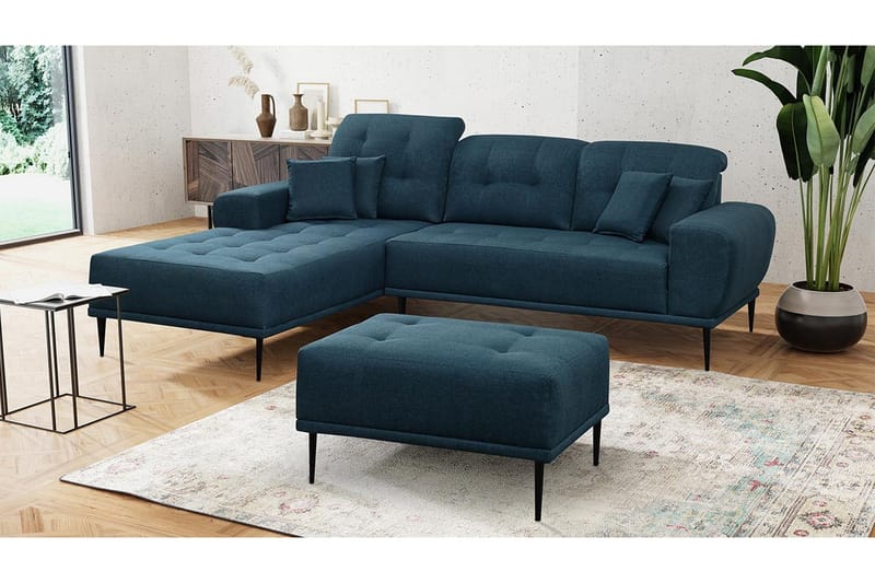 Rapale Soffgrupp Vänster med Fotpall - Blå - Möbler - Soffa - Divansoffor & schäslongsoffa