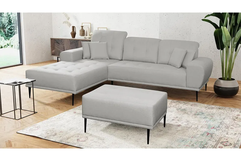 Rapale Soffgrupp Vänster med Fotpall - Grå - Möbler - Soffa - Divansoffor & schäslongsoffa