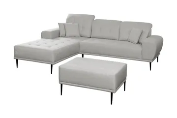 Rapale Soffgrupp Vänster med Fotpall - Grå - Möbler - Soffa - Divansoffor & schäslongsoffa