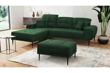 Rapale Soffgrupp Vänster med Fotpall - Grön - Möbler - Soffa - Divansoffor & schäslongsoffa